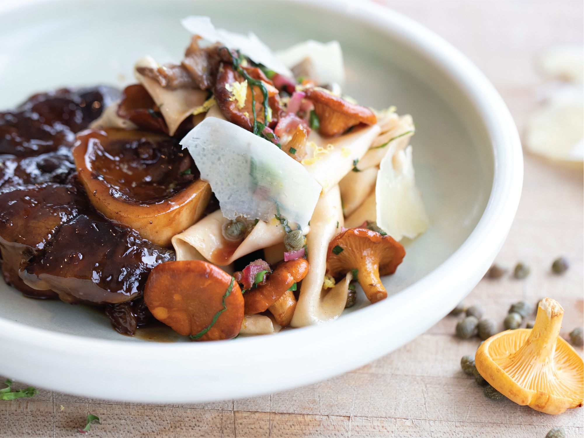 Osso buco de veau et ses pappardelles aux champignons